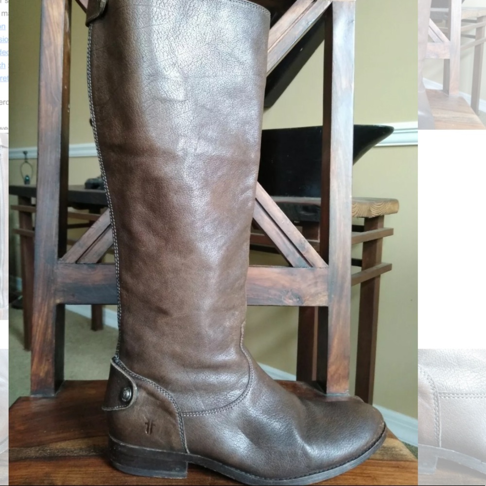 Frye Melissa Button Back Zip Chocolate Brown